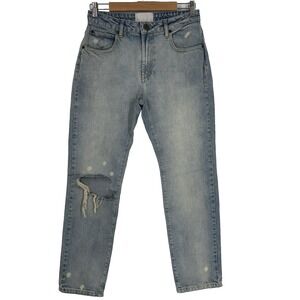 One Teaspoon Womens Awesome Baggies Jeans 28 Kansas Blue Distressed High Rise
